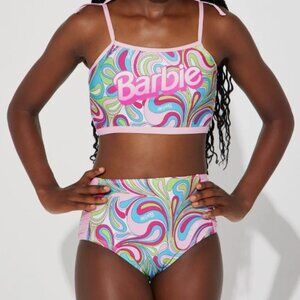 Size 10 NEW Girls BARBIE 2 Piece Set Bikini Tankini Bathing Swim Swimsuit - Pink